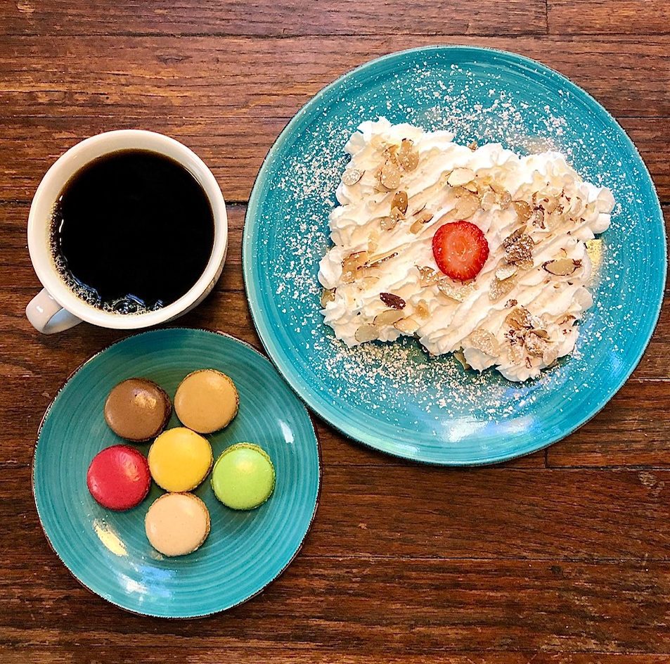 cafe creme coffee and breakfast crepe cafe creme coffee and breakfast crepe